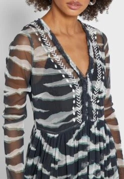 French Connection Akello Embroidered Mesh Dress -Silk Bloom Dresses Store 3 zoom desktop 924