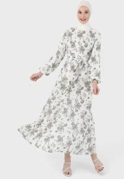 Floral Print Puff Sleeve Dress -Silk Bloom Dresses Store 3 zoom desktop 926