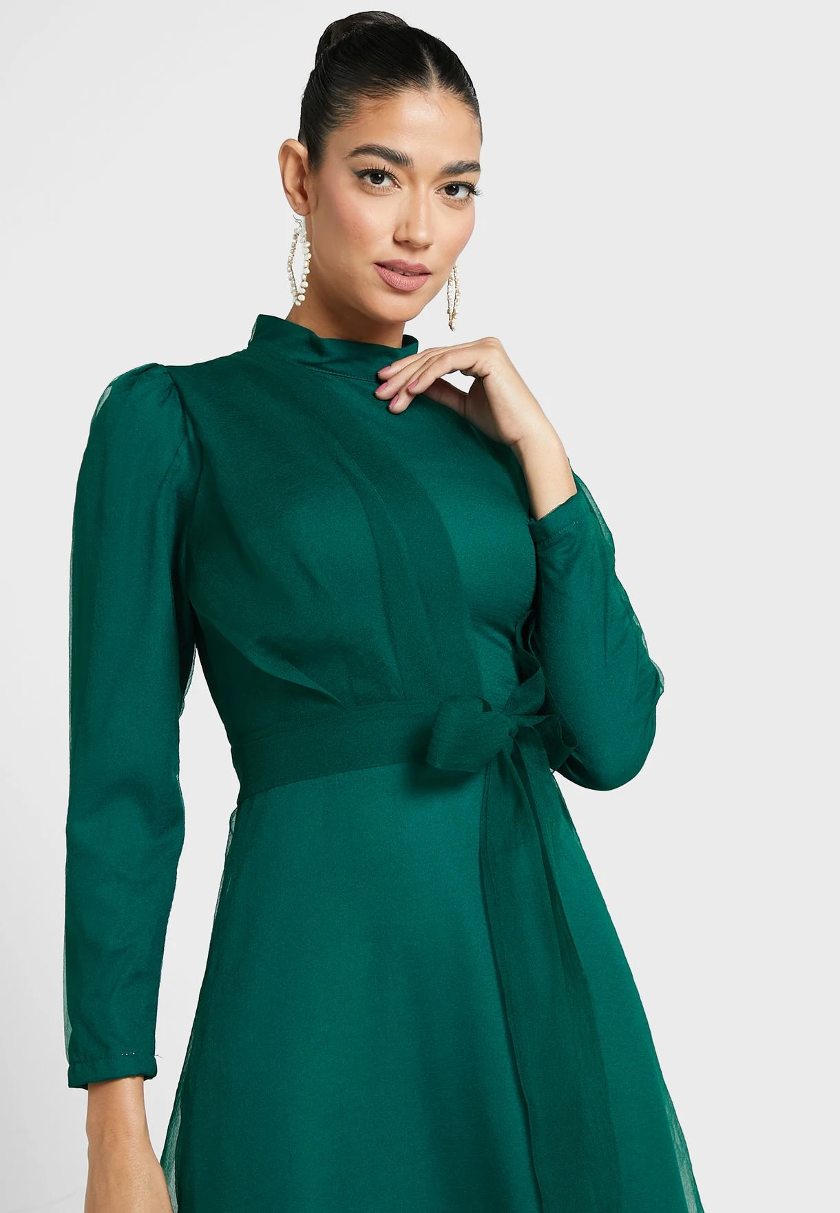 Puff Sleeve Belted Dress 3 Puff Sleeve Belted Dress - Image 3