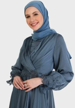 Surplice Neck Shirred Sleeve Belted Dress 6 Surplice Neck Shirred Sleeve Belted Dress -Silk Bloom Dresses Store 3 zoom desktop 934