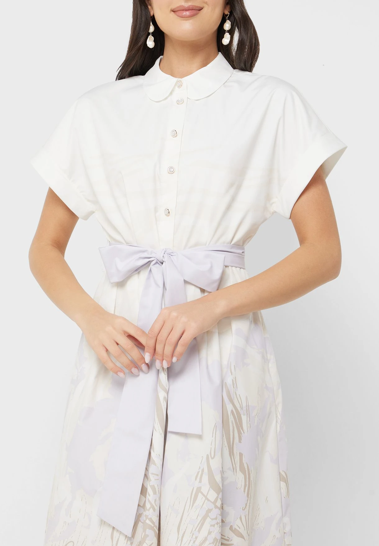 Button Down Belted Tiered Dress 3 Button Down Belted Tiered Dress - Image 3