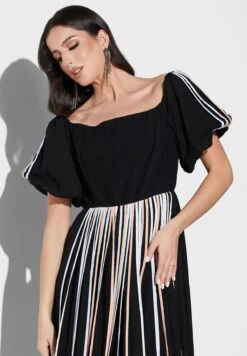 Plisse Square Neck Dress -Silk Bloom Dresses Store 3 zoom desktop 944