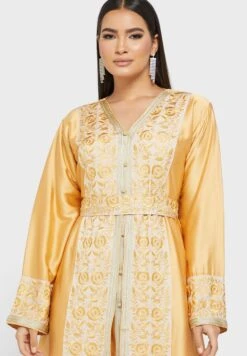 Button Detail Embellished Belted Dress -Silk Bloom Dresses Store 3 zoom desktop 950