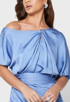 Cape Sleeve Ruched Dress -Silk Bloom Dresses Store 3 zoom desktop 957