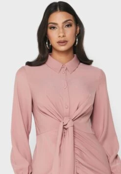 Pleated Button Detail Dress -Silk Bloom Dresses Store 3 zoom desktop 96