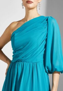 One Shoulder Puff Sleeve Dress -Silk Bloom Dresses Store 3 zoom desktop 967