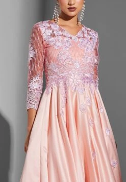 V-Neck Embroidered Pleat Detail Dress 7 V-Neck Embroidered Pleat Detail Dress -Silk Bloom Dresses Store 3 zoom desktop 971