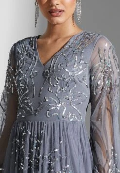 Puff Sleeve Embroidered Dress -Silk Bloom Dresses Store 3 zoom desktop 972