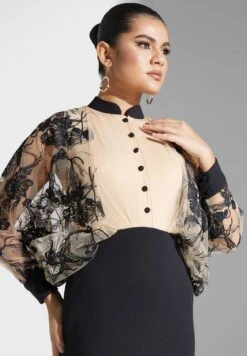 Balloon Sleeve Button Detail Dress 6 Balloon Sleeve Button Detail Dress -Silk Bloom Dresses Store 3 zoom desktop 973