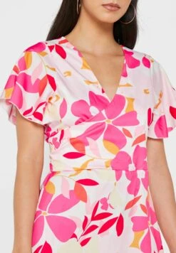 ELLA Floral V Neck Dress -Silk Bloom Dresses Store 3 zoom desktop 98