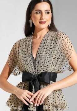 Belted Tiered Mesh Dress -Silk Bloom Dresses Store 3 zoom desktop 980