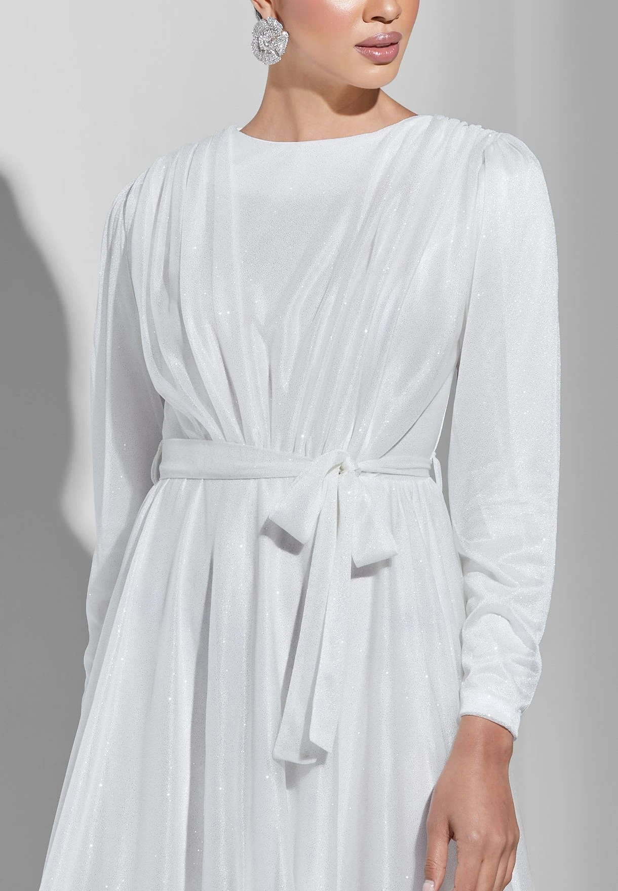 Tulle Shimmer Belted Dress 3 Tulle Shimmer Belted Dress - Image 3