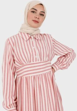 Striped Button Detail Dress -Silk Bloom Dresses Store 3 zoom desktop 996