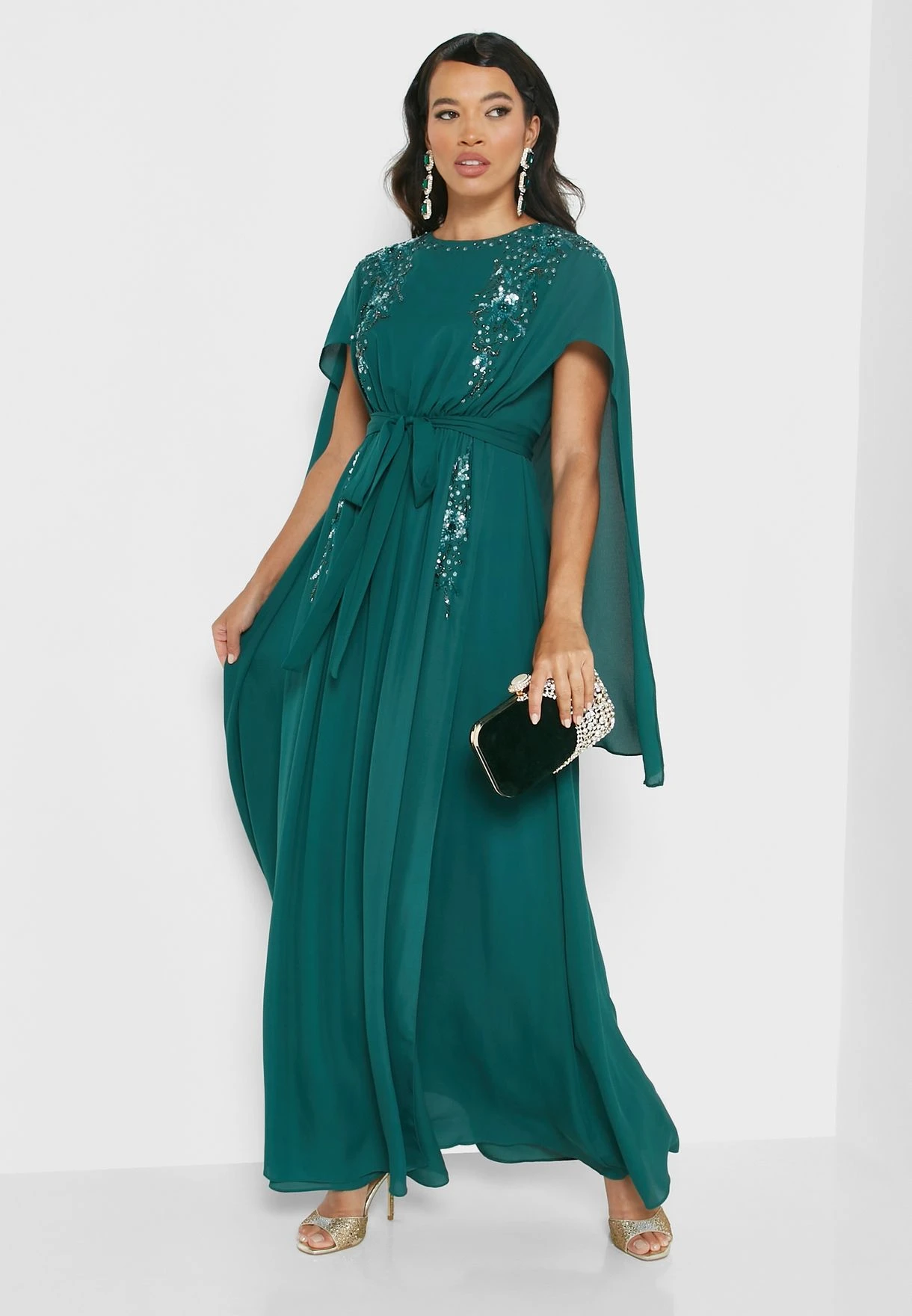 Embellished Belted Tiered Dress 4 Embellished Belted Tiered Dress - Image 4