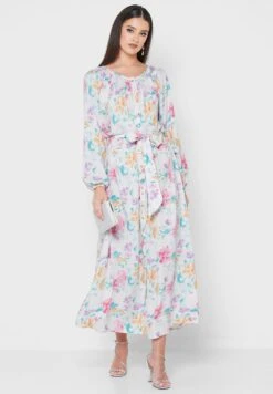 Cuffed Sleeve Floral Dress -Silk Bloom Dresses Store 4 zoom desktop 1008