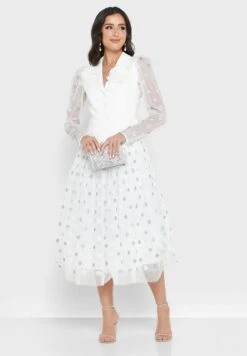 Button Detail Printed Puff Sleeve Dress -Silk Bloom Dresses Store 4 zoom desktop 1018