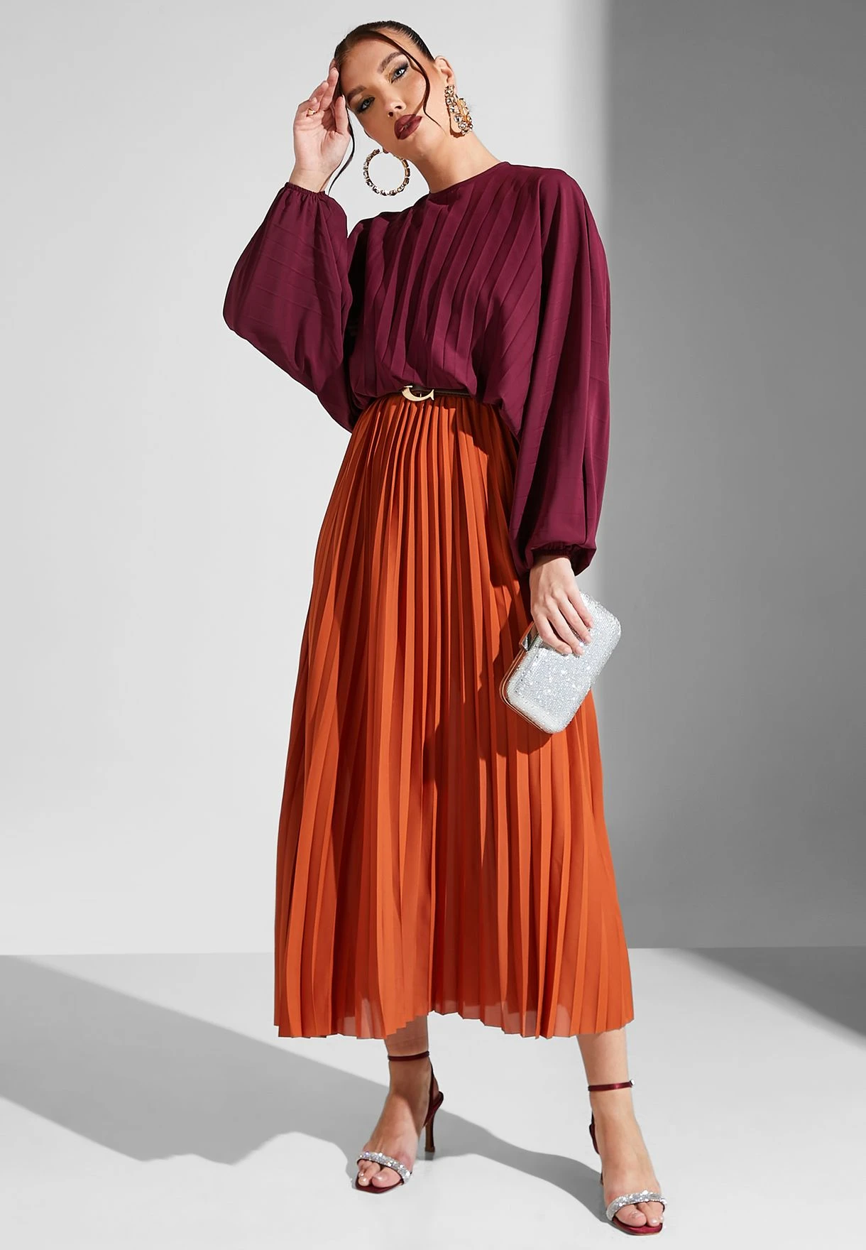 Plisse Flute Sleeve Dress 4 Plisse Flute Sleeve Dress - Image 4