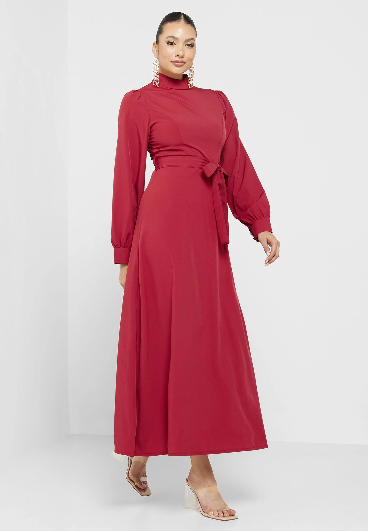 High Neck Fit & Flare Dress 4 High Neck Fit & Flare Dress - Image 4