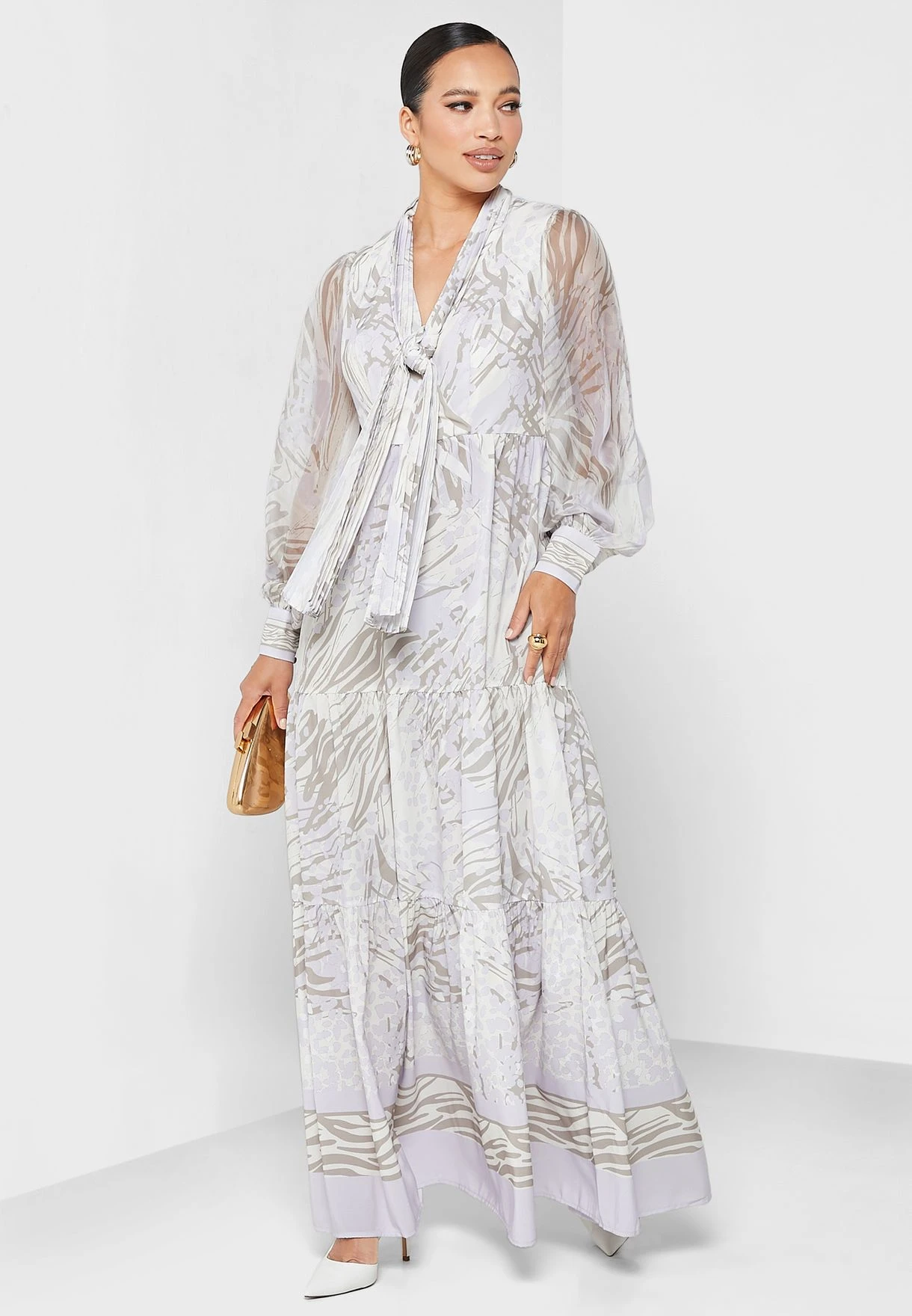 Balloon Sleeve Belted Dress 4 Balloon Sleeve Belted Dress - Image 4