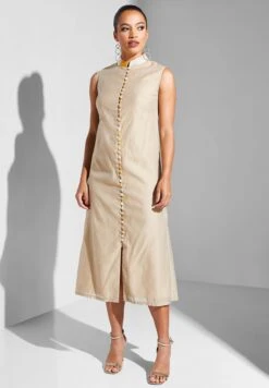 Button Detail Floral Print Dress -Silk Bloom Dresses Store 4 zoom desktop 1046