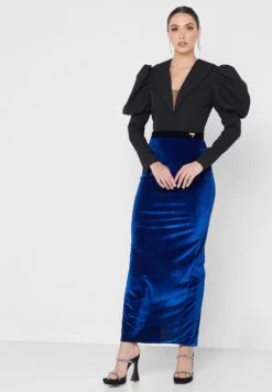 Puff Sleeve Color Block Dress -Silk Bloom Dresses Store 4 zoom desktop 1051