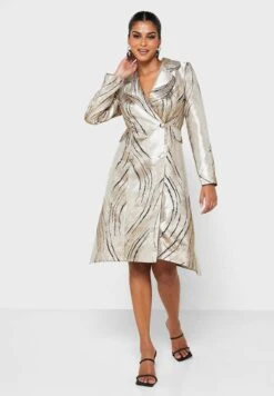 Metallic Print Dress -Silk Bloom Dresses Store 4 zoom desktop 1054