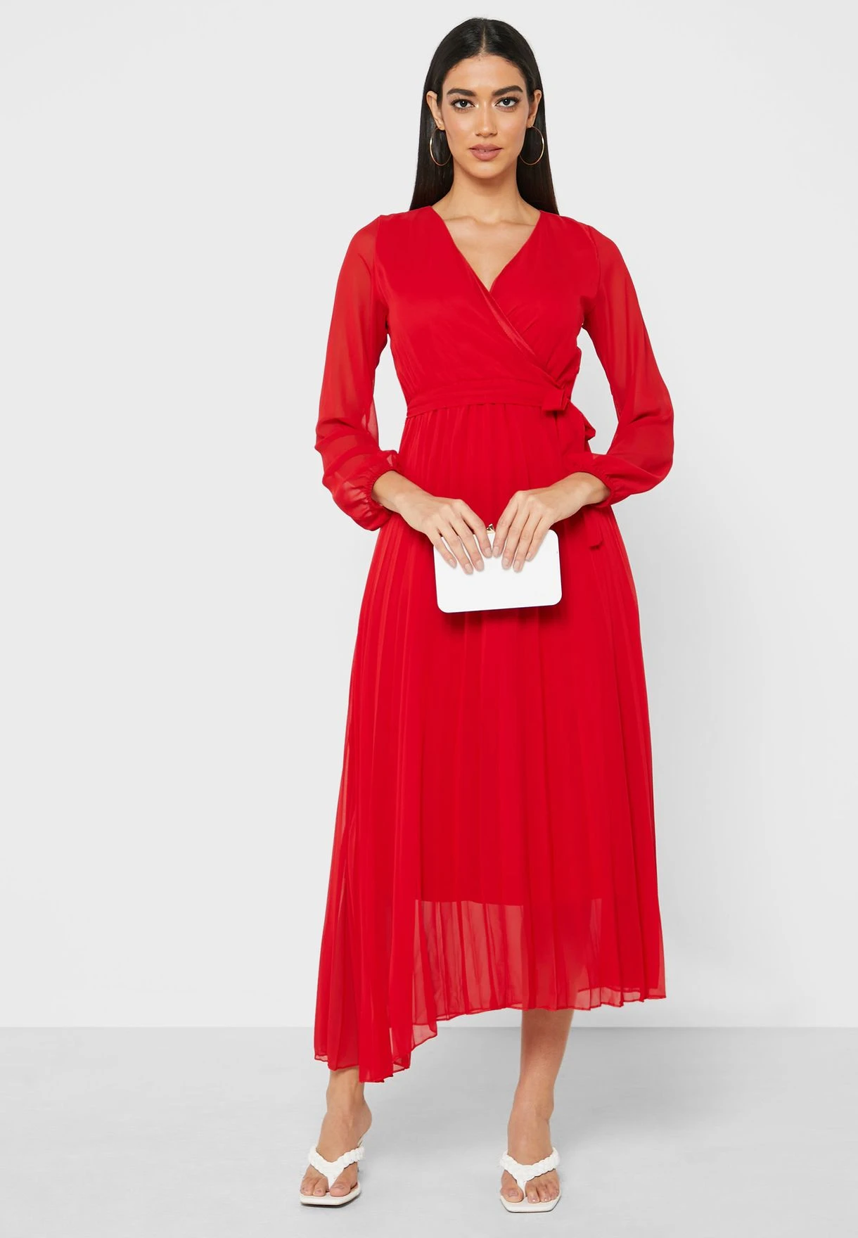 ELLA Wrap Front Pleated Maxi Dress 4 ELLA Wrap Front Pleated Maxi Dress - Image 4