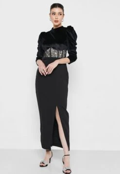 Puff Sleeve Lace Detail Dress -Silk Bloom Dresses Store 4 zoom desktop 1064