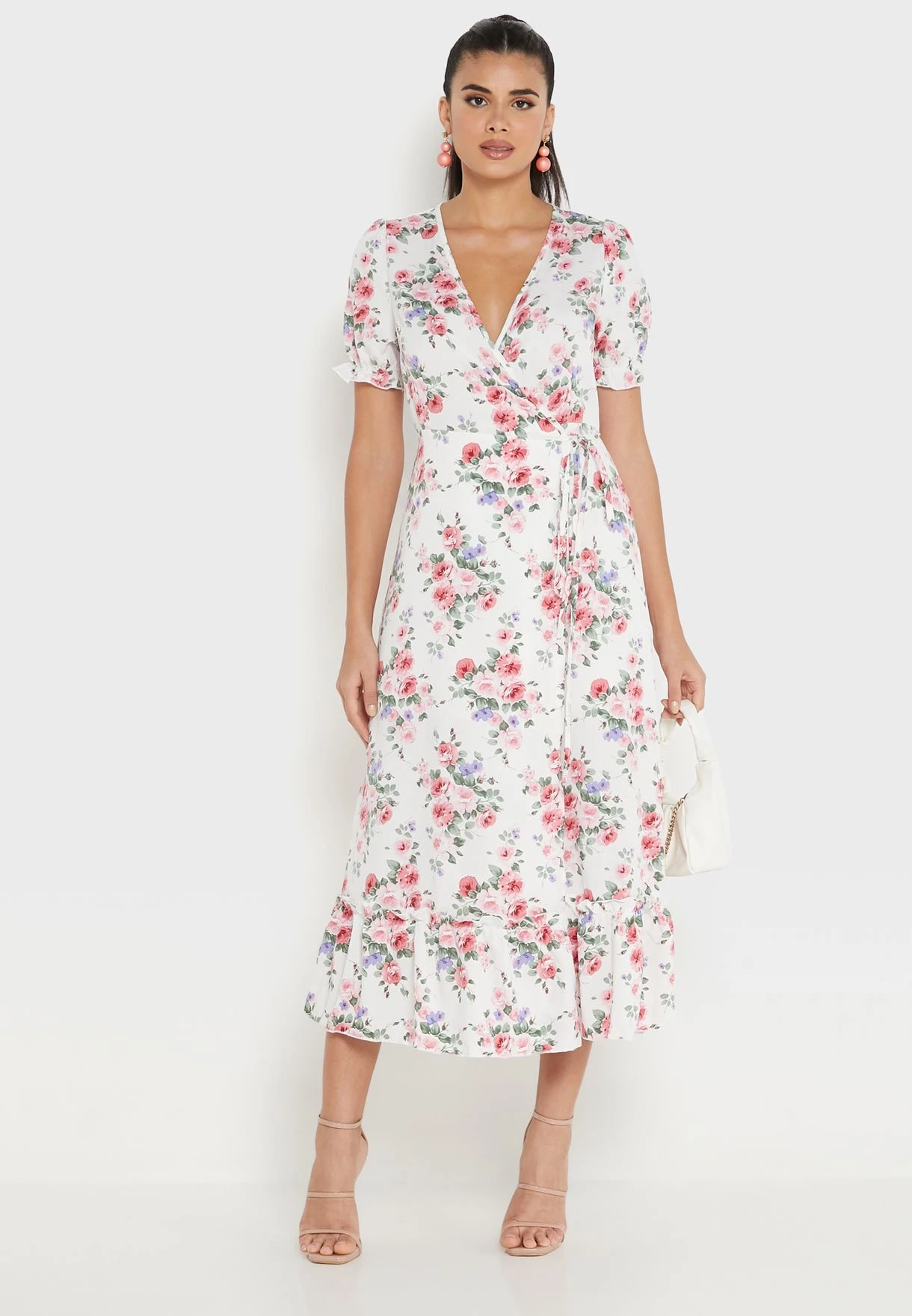 ELLA Printed Crossed Over Dress 4 ELLA Printed Crossed Over Dress - Image 4