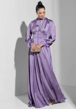 Button Down Feather Detail Dress -Silk Bloom Dresses Store 4 zoom desktop 1074