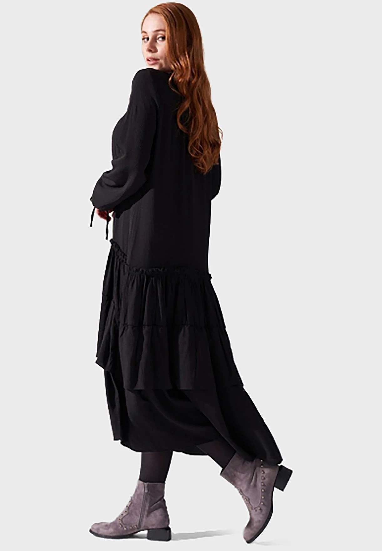 Tie Neck Ruffle Detail Dress 4 Tie Neck Ruffle Detail Dress - Image 4