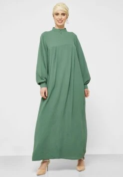 Puff Sleeve Dress With Zipper -Silk Bloom Dresses Store 4 zoom desktop 1080