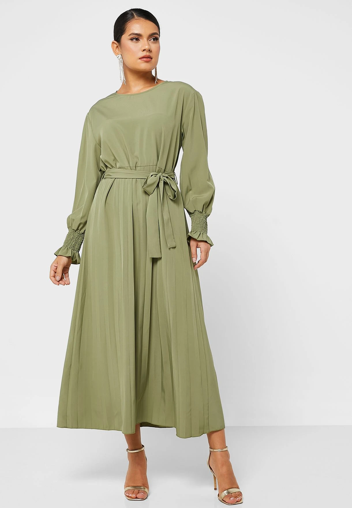 Pleat Detail Fit & Flare Dress 4 Pleat Detail Fit & Flare Dress - Image 4