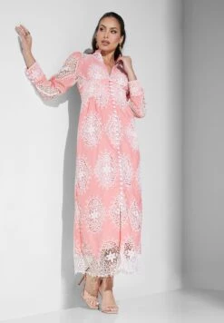 Front Slit Button Detail Printed Dress -Silk Bloom Dresses Store 4 zoom desktop 1096