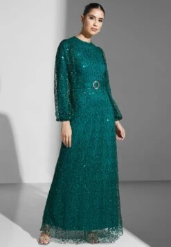Sequin Lace Belted Dress -Silk Bloom Dresses Store 4 zoom desktop 1097
