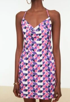 Trendyol Cowl Neck Printed Strappy Dress -Silk Bloom Dresses Store 4 zoom desktop 110