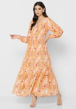 Floral Print Puff Sleeve Tiered Dress 7 Floral Print Puff Sleeve Tiered Dress -Silk Bloom Dresses Store 4 zoom desktop 1106