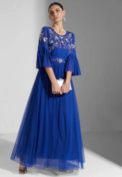 Embroidered Flared Sleeve Tiered Dress -Silk Bloom Dresses Store 4 zoom desktop 1125