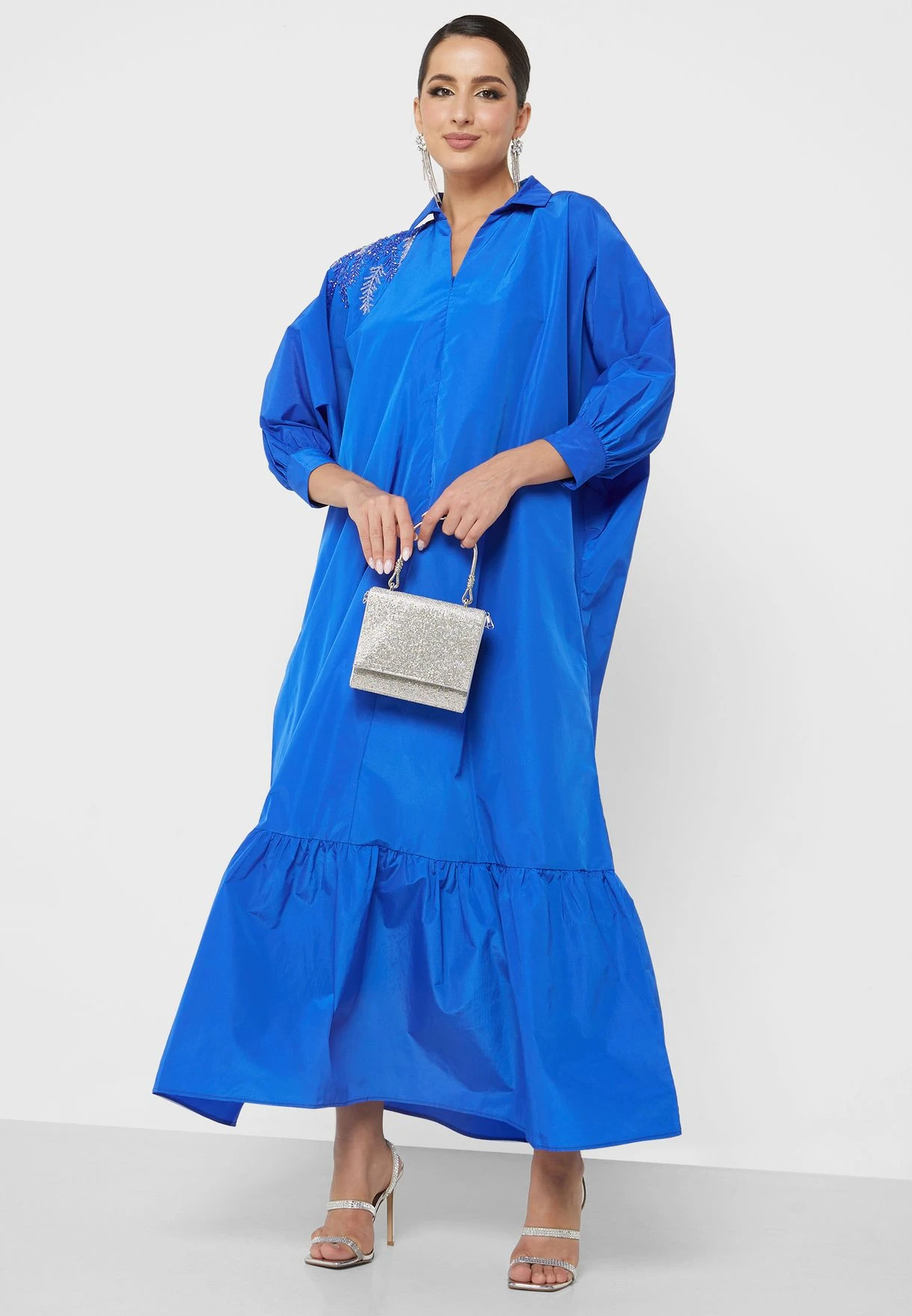 Puff Sleeve Embroidery Detail Dress 4 Puff Sleeve Embroidery Detail Dress - Image 4