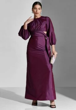 Cut Out Tie Balloon Sleeve Dress -Silk Bloom Dresses Store 4 zoom desktop 1142