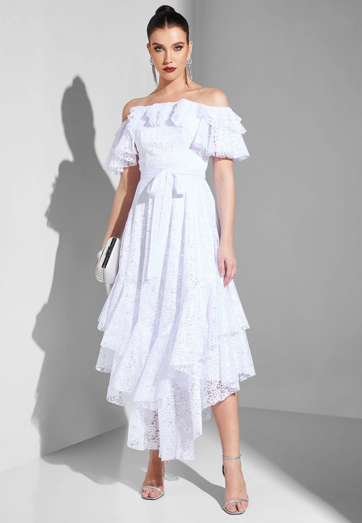 Bardot Tiered Asymmetrical Dress 4 Bardot Tiered Asymmetrical Dress - Image 4