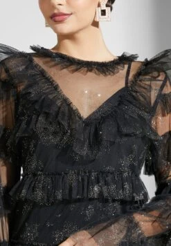 Shimmer Dress With Ruffle Detail -Silk Bloom Dresses Store 4 zoom desktop 1148