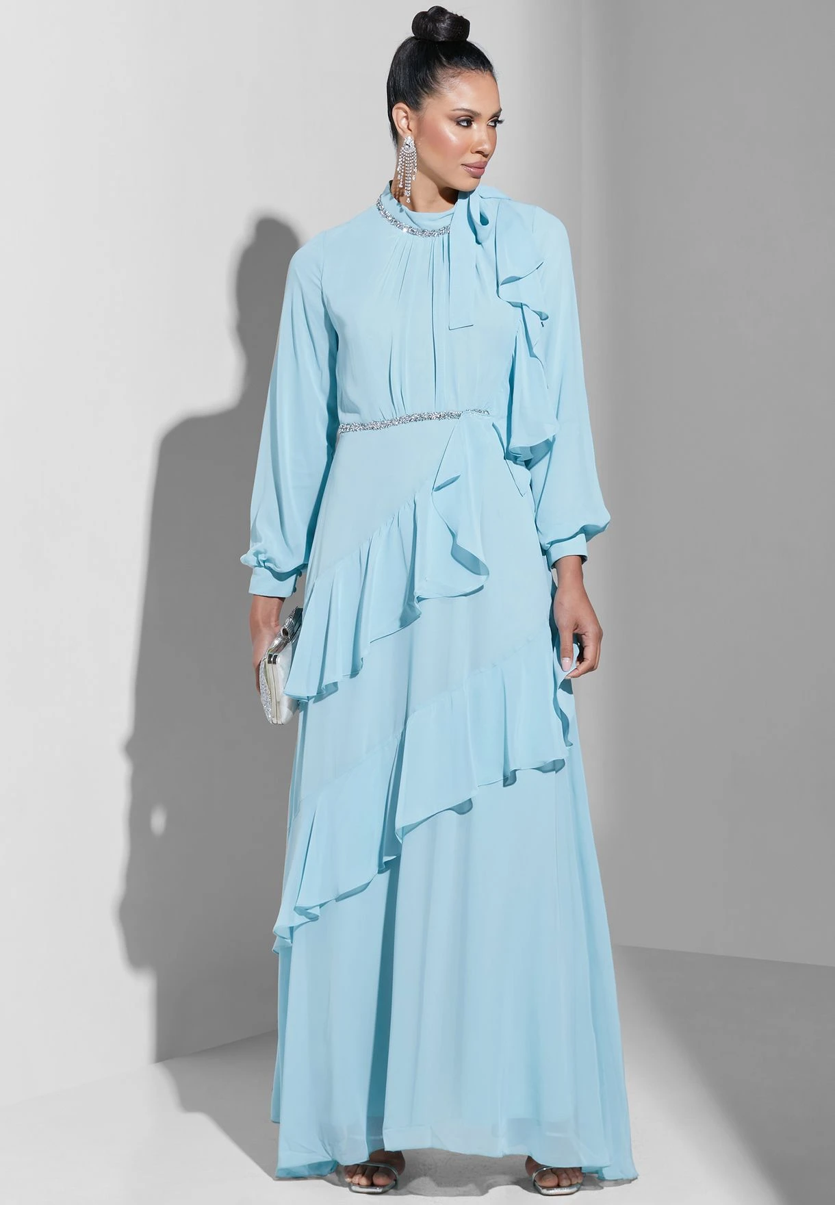 High Neck Ruffle Detail Dress 4 High Neck Ruffle Detail Dress - Image 4