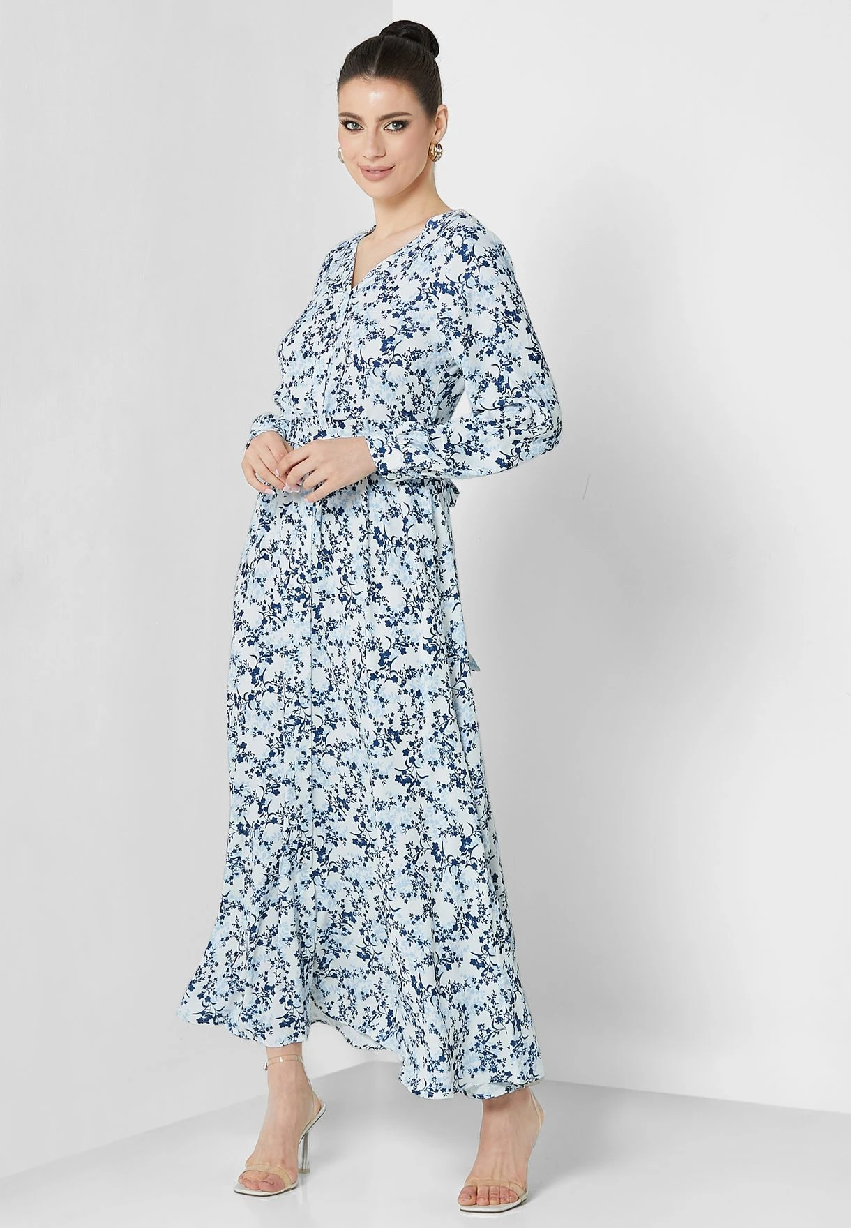 Floral Print Belted Shirt Dress 4 Floral Print Belted Shirt Dress - Image 4