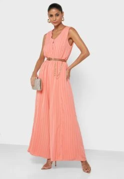 Elastic Detail V-Neck Jumpsuit -Silk Bloom Dresses Store 4 zoom desktop 1155