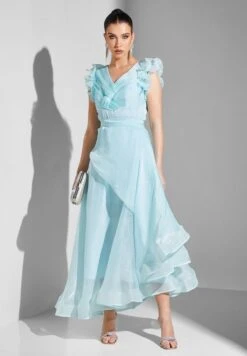 Ruffle Sleeve Twist Front Dress -Silk Bloom Dresses Store 4 zoom desktop 1185