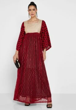 Mesh Detail Square Neck Dress -Silk Bloom Dresses Store 4 zoom desktop 1198