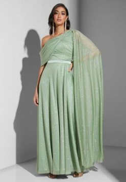 Belted Cape Sleeve Asymmetric Dress -Silk Bloom Dresses Store 4 zoom desktop 1214