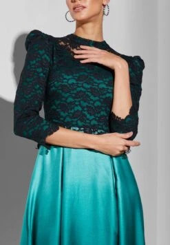 Colorblock Lace Insert Dress -Silk Bloom Dresses Store 4 zoom desktop 1217