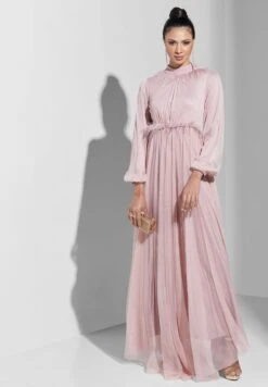 Tulle Feather Detail Pleated Dress -Silk Bloom Dresses Store 4 zoom desktop 1220